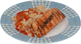 grillowany �oso� na grillu elektrycznym, risotto z papryk� na ostro