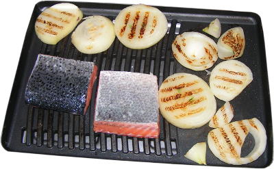grillowana cebula, grillowany �oso�, na grillu elektrycznym